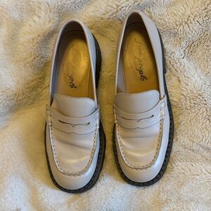 Free People Cream Loafers
